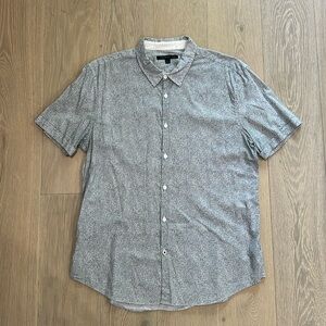 John Varvatos Mayfield Short Sleeve Shirt // Large // Black + White Geometric